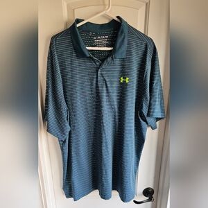 Under Armour Men's Polo Shirt - Navy and Lime